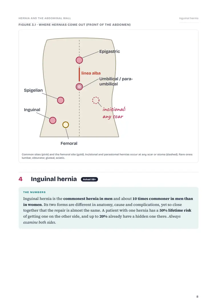 The Abdominal Wall, Hernia and Umbilicus, page 8: Inside the chapter